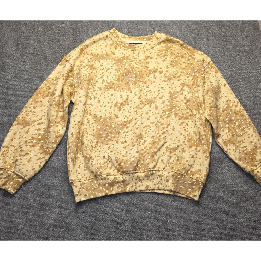 33 Degrees Women’s XS Brown Animal Print Crewneck Sweatshirt Pullover